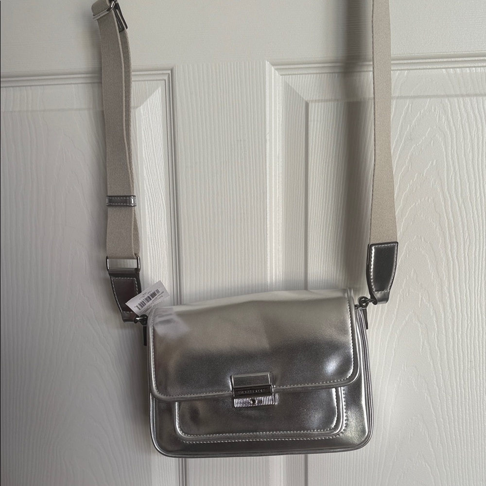 Michael Kors Metallic Silver Crossbody Bag